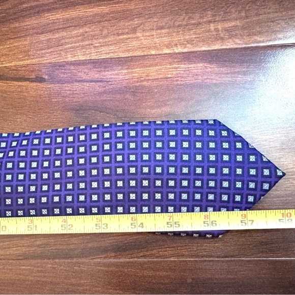 TOMMY HILFIGER Purple and Light Blue Geometric Tie - Picture 10 of 10